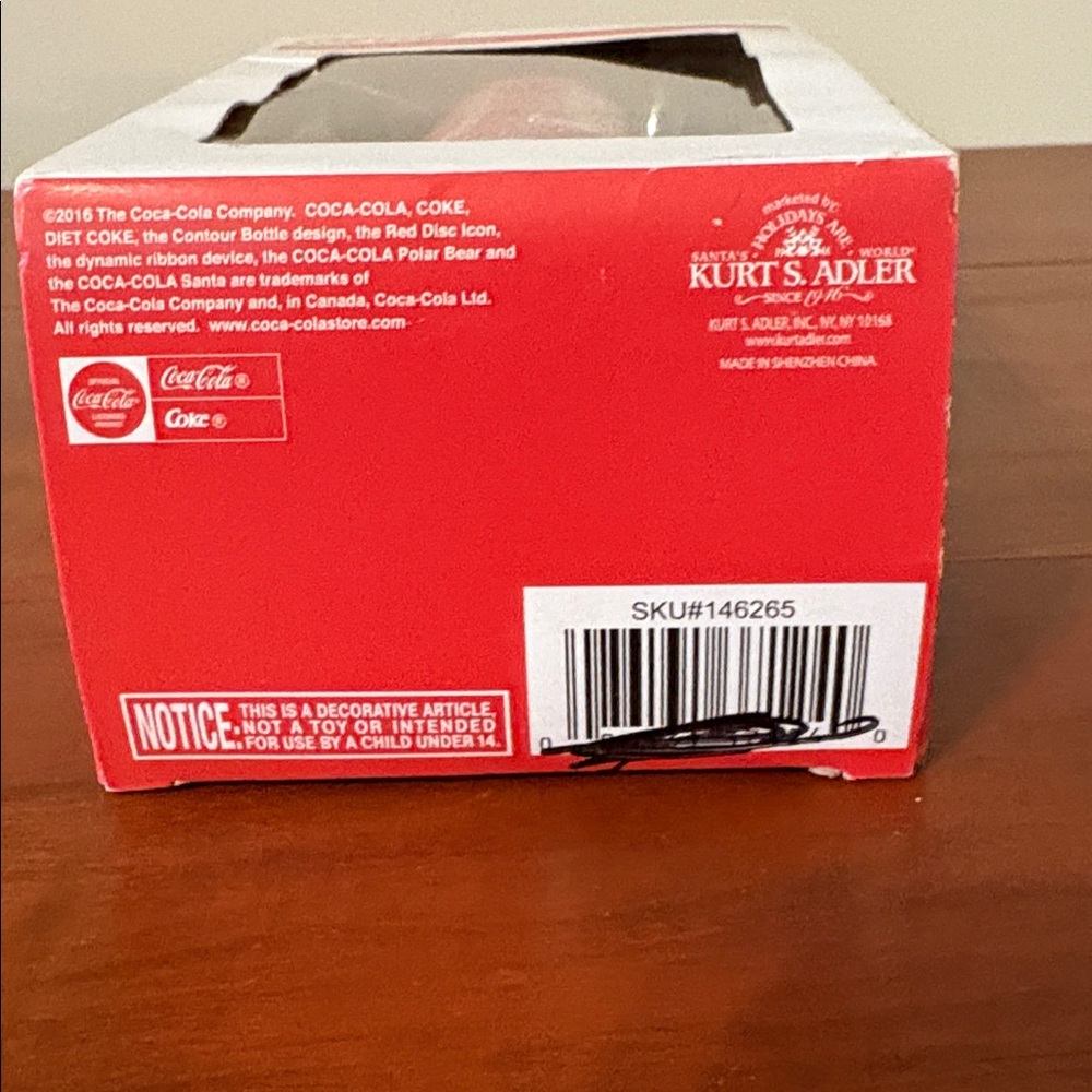 NWT Coca-Cola Share A Coke With Santa Kurt Adler Glitter Holiday Xmas Ornament - Picture 6 of 7